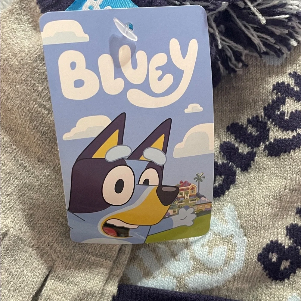 NWT Bluey Kids Knit Beanie and Gloves Set